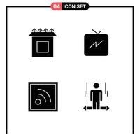 Modern Set of Solid Glyphs Pictograph of box user twitter feed arrow Editable Vector Design Elements