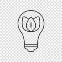 Light bulb icon in flat style. Lightbulb vector illustration on white isolated background. Energy lamp sign business concept.