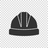 icono de casco de construcción en estilo plano. tapa de seguridad ilustración vectorial sobre fondo aislado. concepto de negocio de signo de sombrero de trabajador. vector