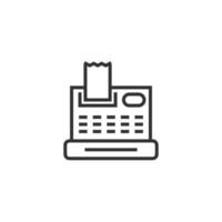 Cash register icon in flat style. Check machine vector illustration on white isolated background. Payment business concept.