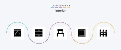 Interior Glyph 5 Icon Pack Including interior. home. interior. apartment. interior vector