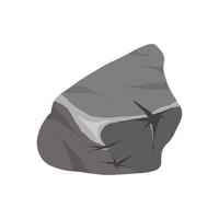 Gray cobblestone. Element of nature and mountains. Items for decoration and background. Flat cartoon vector