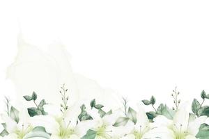 hermoso lirio floral fondo acuarela vector