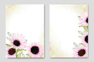 summer watercolor chrysanthemum flower card set vector