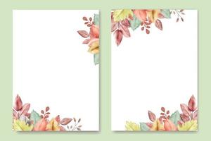 hermosa plantilla floral de la tarjeta de la invitación de la boda de la acuarela