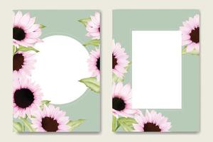 summer watercolor chrysanthemum flower card set vector