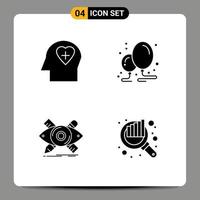 Pictogram Set of Simple Solid Glyphs of emotion illustration balloon party tools Editable Vector Design Elements