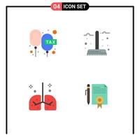 conjunto moderno de 4 iconos y símbolos planos, como elementos de diseño vectorial editables del hospital de otoño pagadero por temporada de carga vector