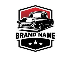 1970's truck vector isolated white background front view. best for logos, badges, emblems, icons, available in eps 10.