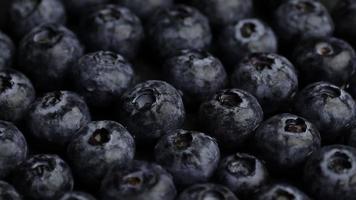 Dark of blueberries fruits video