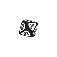 Vector icon dice for board games in doodle style