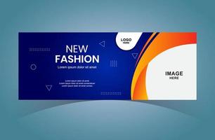 Fashion Web Banner Design Template. Social Media Digital Marketing Cover. vector