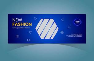 New Fashion Web Banner Design Template. Fashion Social Medical Digital Marketing Cover. vector
