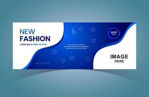 New Fashion Web Banner Design Template With Curve Shape. Fashion Social Medical Digital Marketing Cover. vector