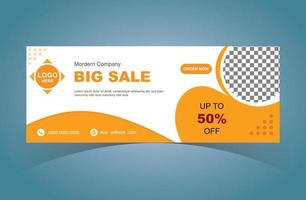 Big Sale Special Offer Web Banner Design Template. Digital Marketing Social Media Cover Template. vector