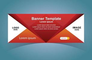 Business Web Banner Design Template. Red and White Web Banner Design. Modern Web Banner. vector