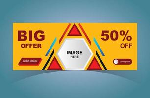 Social Media Web Banner Design Template for Business. Sales Offer Banner Design. vector