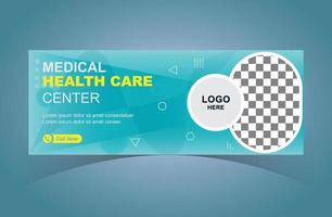 Medical Web Banner Design Template. Social Medical Digital Marketing Health Care Cover. vector