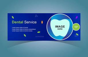 plantilla de diseño de banner web de servicio dental. portada de marketing digital en redes sociales. vector