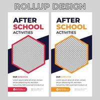 School Educational Admission Rollup Banner vector