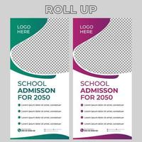 School Admission Rollup Banner vector