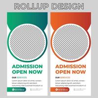 School Educational Admission Rollup Banner vector