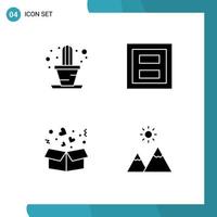 Editable Vector Line Pack of Simple Solid Glyphs of cactus delivery display section love Editable Vector Design Elements