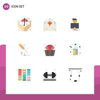 Pack of 9 Modern Flat Colors Signs and Symbols for Web Print Media such as sauna tool hacker equipment screw driver Editable Vector Design Elements