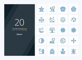 20 Nature Blue Color icon for presentation vector