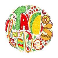 Taco. Mexican cuisine. Taco. Modern print for printing on T-shirts and postcards vector