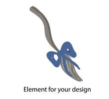 burro eeyore. cola. ilustración de lazo azul sobre un fondo blanco. elemento para su diseño.. vector