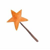 Magic wand star. Watercolor element isolated on white background vector