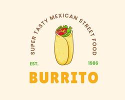 Mexican Traditional Food. Delicious Burritos. Super Tasty Mexican Street Food. Burrito Mexican Food. vector