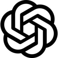 Black and white sign for open artificial intelligence. vector