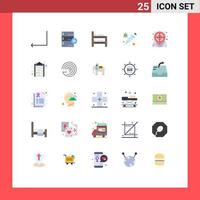 Set of 25 Vector Flat Colors on Grid for target map bed virus protection Editable Vector Design Elements
