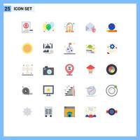 Flat Color Pack of 25 Universal Symbols of article open decoration mail lady Editable Vector Design Elements