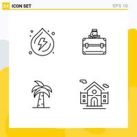 Set of 4 Commercial Filledline Flat Colors pack for droop global power case indian Editable Vector Design Elements