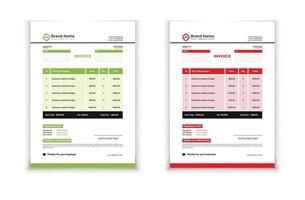 INVOICE template design in minimal style vector