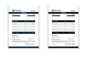 INVOICE template design in minimal style vector