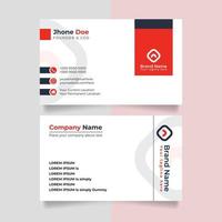 tarjeta de visita creativa moderna roja y tarjeta de nombre, diseño de vector de plantilla limpio simple horizontal, diseño en tamaño de rectángulo.