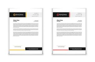 corporate business letterhead template design with color variation bundle vector