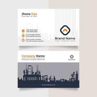Construction creative business card and name card, horizontal simple clean template vector design, layout in rectangle size.