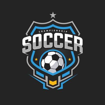 Soccer champion logo Royalty Free Vector Image