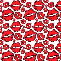 Lips vector pattern. Pattern with woman's red and pink flat lips. Fashion backdrop. Vector background with lips for wedding and Valentine's day