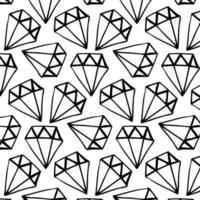 Vector geometric hand drawn seamless pattern of diamonds