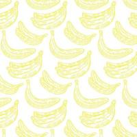 Banana Fruit Pattern On A White Background. Fresh Banana Icon Vector Illustration