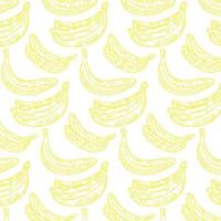 Banana Fruit Pattern On A White Background. Fresh Banana Icon Vector Illustration