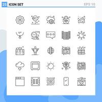 25 Universal Line Signs Symbols of swiss cheese cloud secure gdpr Editable Vector Design Elements