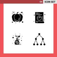 User Interface Solid Glyph Pack of modern Signs and Symbols of pumpkin investment day list link Editable Vector Design Elements