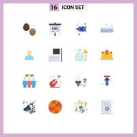 Set of 16 Vector Flat Colors on Grid for horizontal twitter left mane towel Editable Pack of Creative Vector Design Elements